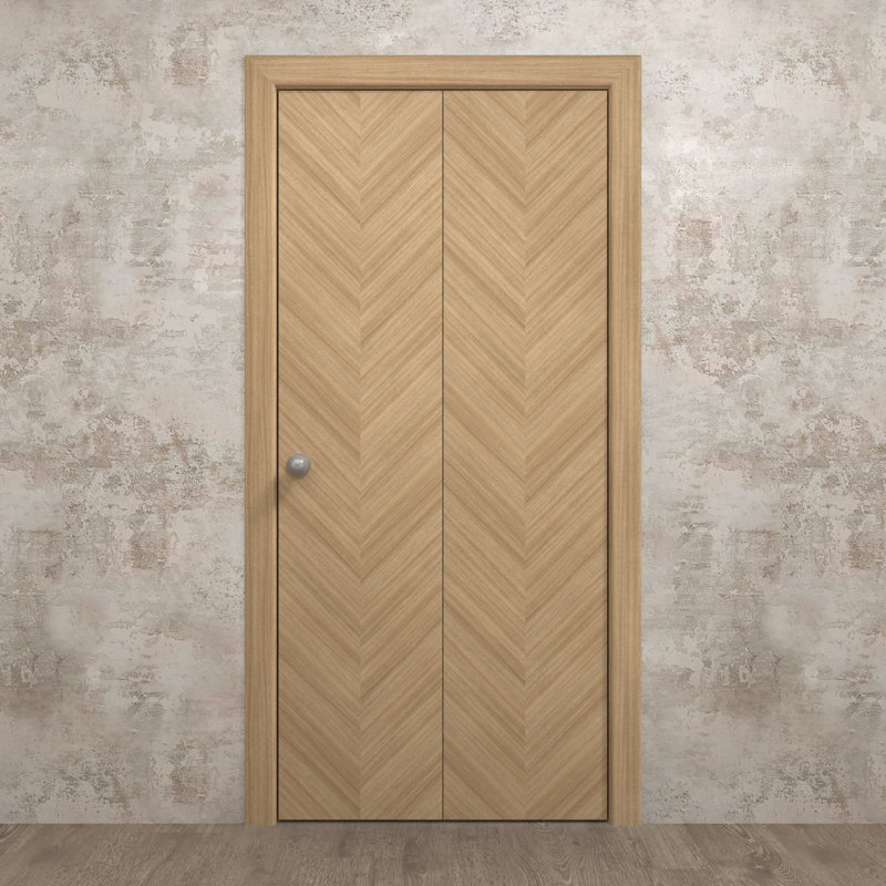 Portes coulissantes pliantes Ego 5005 avec garde-robe coulissante, 48 po x 84 po, Chêne naturel