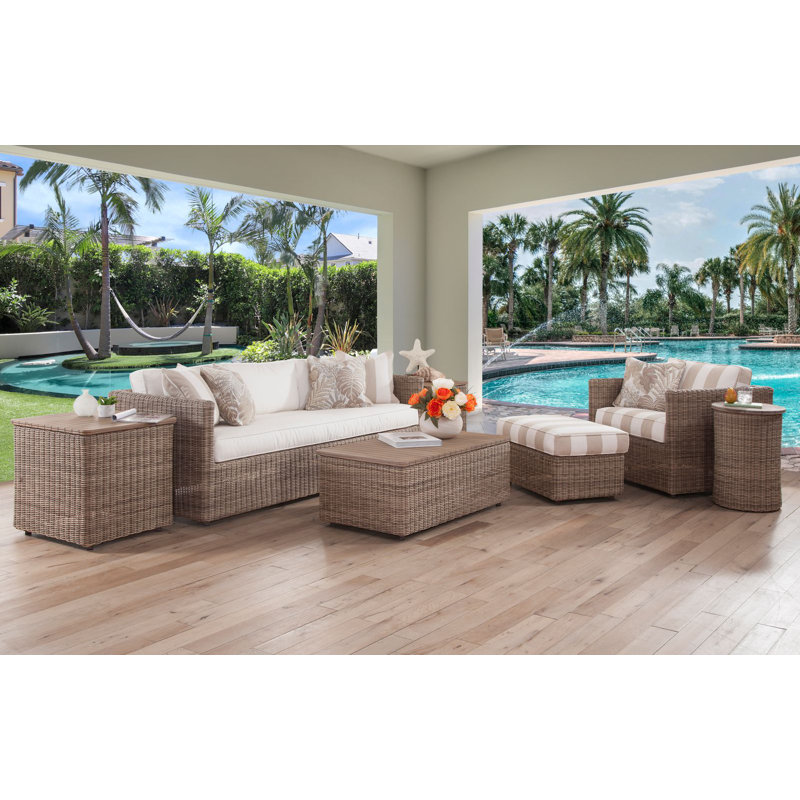 Paradise Bay Outdoor 3 - Seat Patio Sofa, Beige Chenille; 6301-85