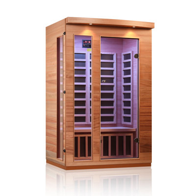 Sauna infrarouge FAR à faible intensité EMF pour 2 personnes en bois Okoumé et pruche de Hongyuan