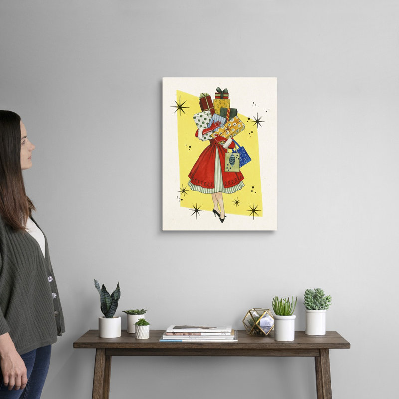 Reproduction d’art sur toile « vintage Christmas II » par Grace Popp, Toile tendue, H 24 po x l 18 po x 1,25 po