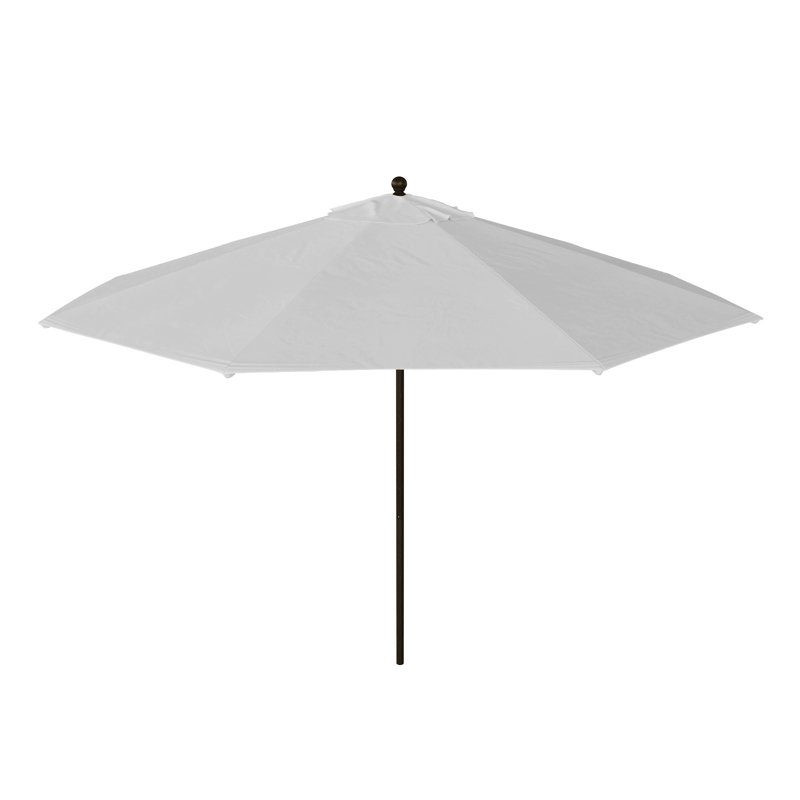 Parasol de patio blanc mat 11 pi. Avec poulie en fibre de verre, Naturel