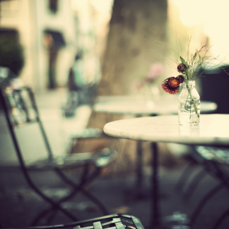 Cafe Tables - Wrapped Canvas Print, 91cm H x 91cm W