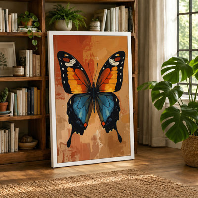 Symmetrical Butterfly Study Boho - Wrapped Canvas