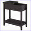 Table basse étroite de salon foncé par HOMcom - Flip Top & amp; Rangement peu encombrant