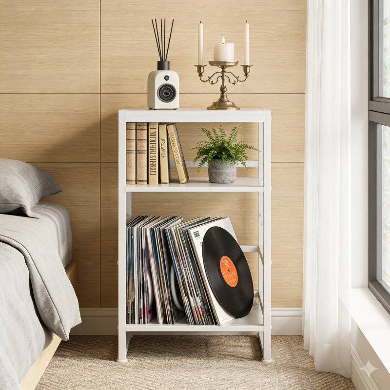 Manufactured Wood,Metal 71cm H Media Shelves, White