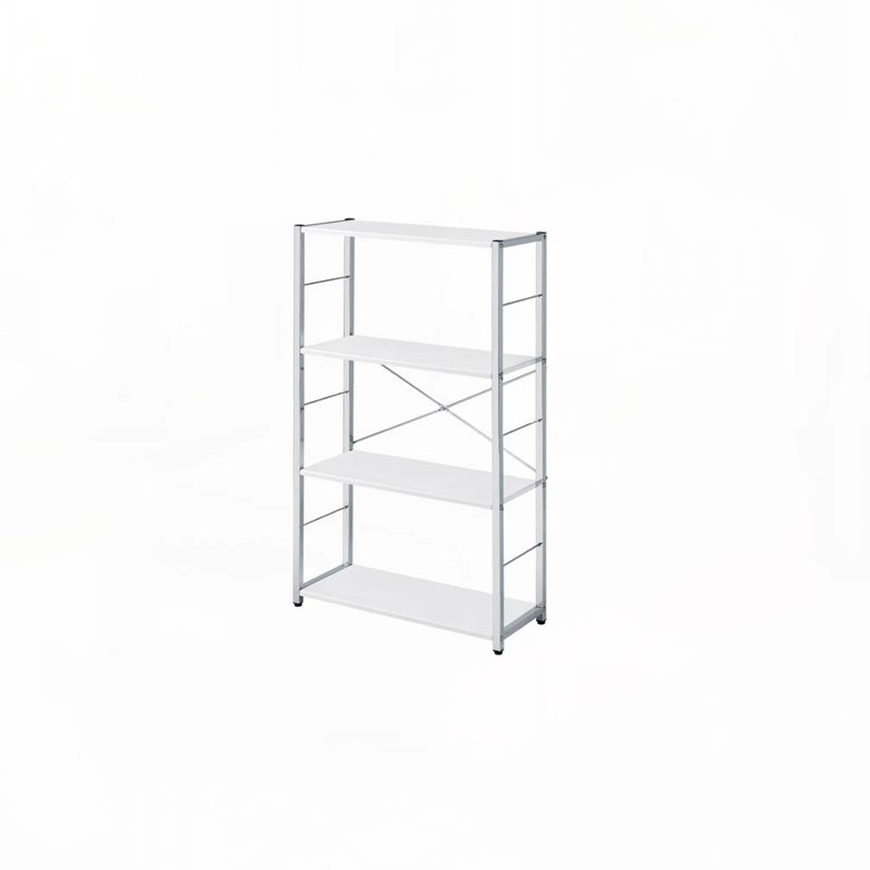 Tennos White & Chrome Finish Bookshelf