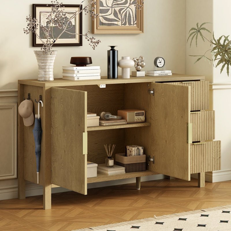 Buffet avec 3 tiroirs Amarilys, Naturel