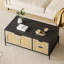 Table basse Mid-Century moderne avec 4 tiroirs et tablette de rangement ouverte
