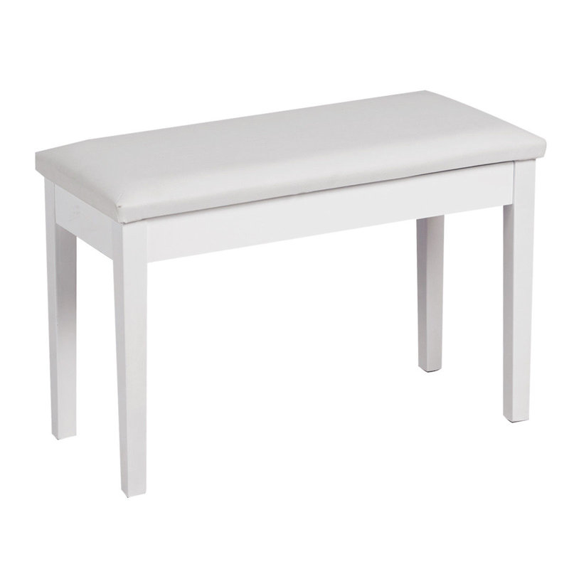 Banc de rangement rembourré Bannister, Blanc