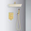 Douche murale de 25 cm - Mélangeur de pluie de luxe pour salle de bain, pommeau en laiton doré 25 cm