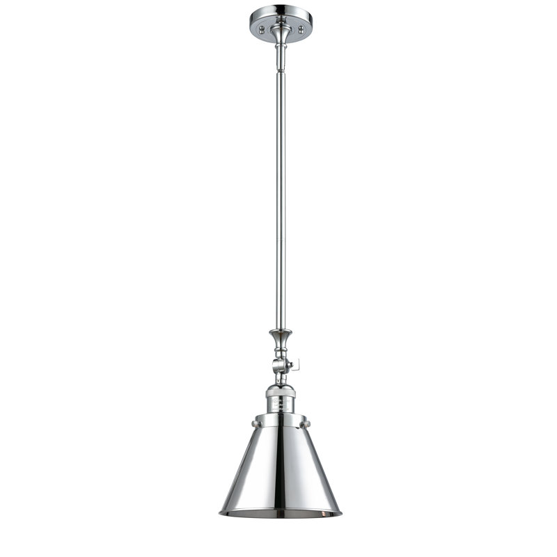 Luminaire suspendu conique à 1 lumière Donovan, Chrome poli, Chrome poli