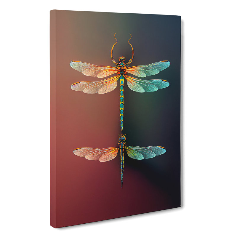 XC1022-1366X Charming Dragonflies - Wrapped Canvas Print, 50cm H x 35cm W x 3cm D