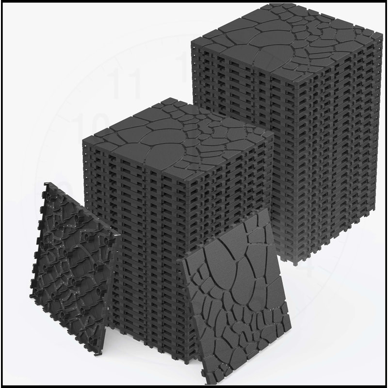 Interlocking Patio Deck Tiles for Versatile Outdoor Spaces, Quick Installation, Grey