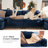 86" W U-Shaped Modular Sectional Sofa, Cloud Couch With Ottomans & Removable Cushions-Blue-122872750