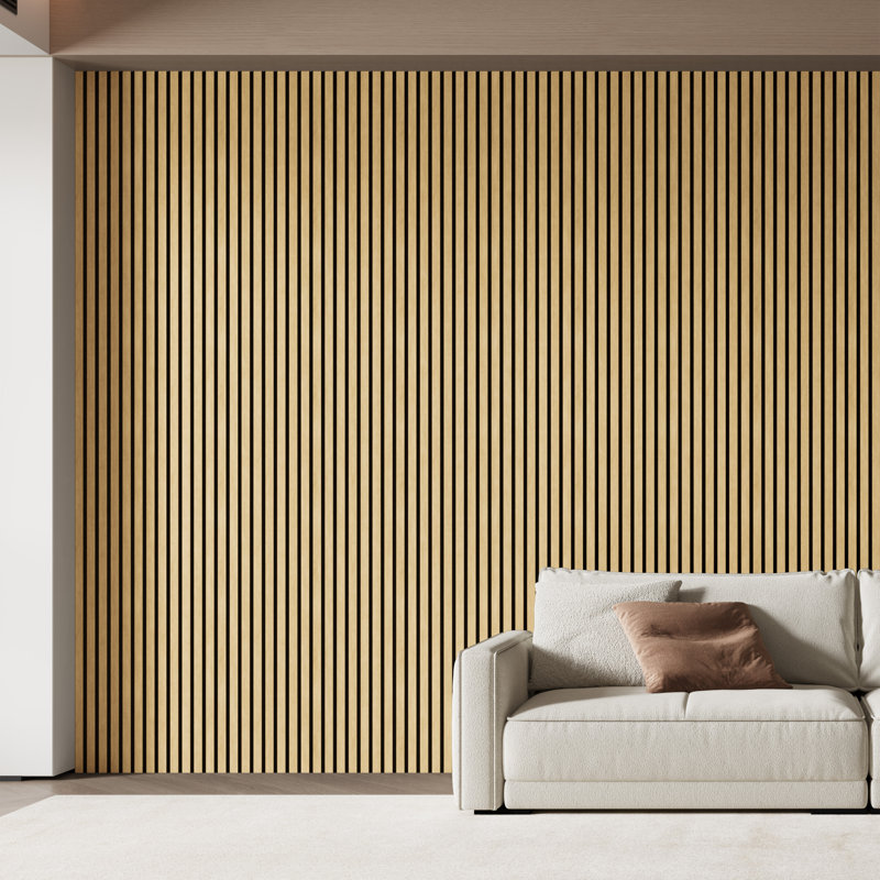 2pcs x 106" x 20.5" 3D Acoustic Slat Wall Panels for Interior Wall Décor American Oak Wall Slat(2 Pack/30.20 sq.ft)
