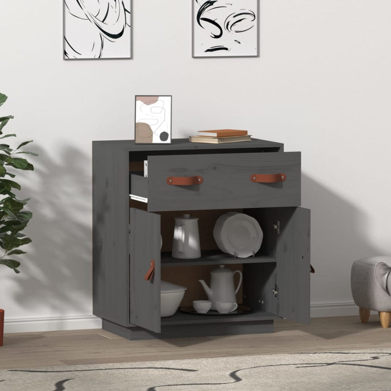 Kayvion 65.5cm Solid Wood Sideboard, Grey