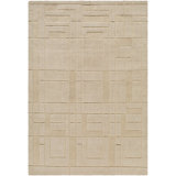 Hand Loomed Wool Geometric Area Rug in Beige
