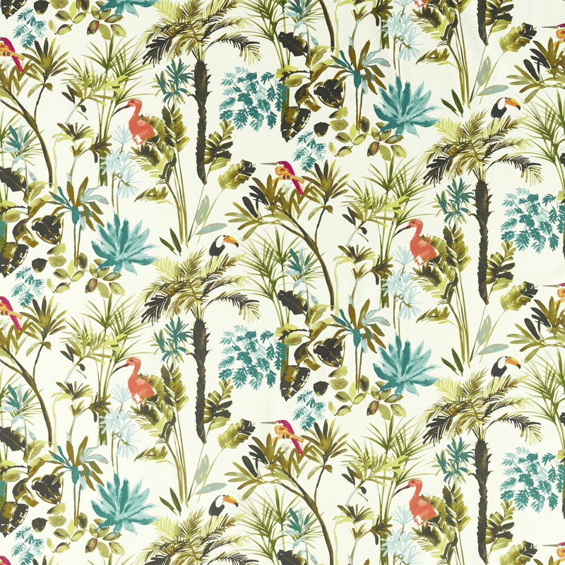 Amazonia Palm Performance Fabric, Sky