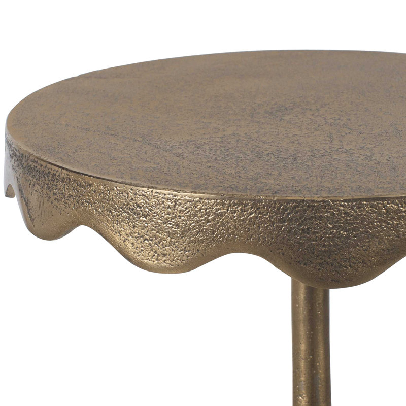 Scalloped Metal Accent Table