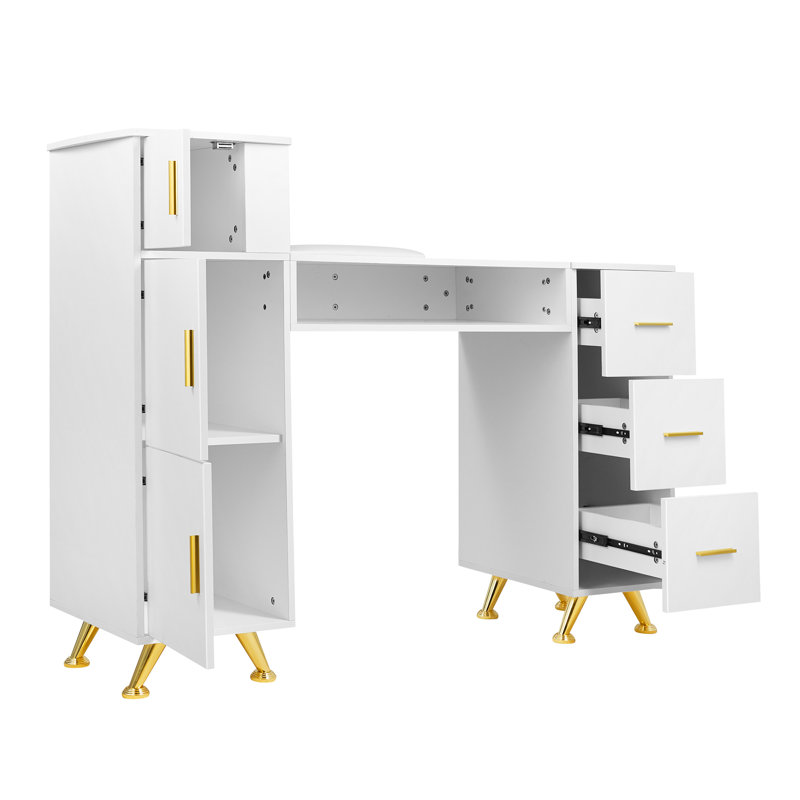 Bureau de maquillage pour coiffeuse et maquillage, Blanc