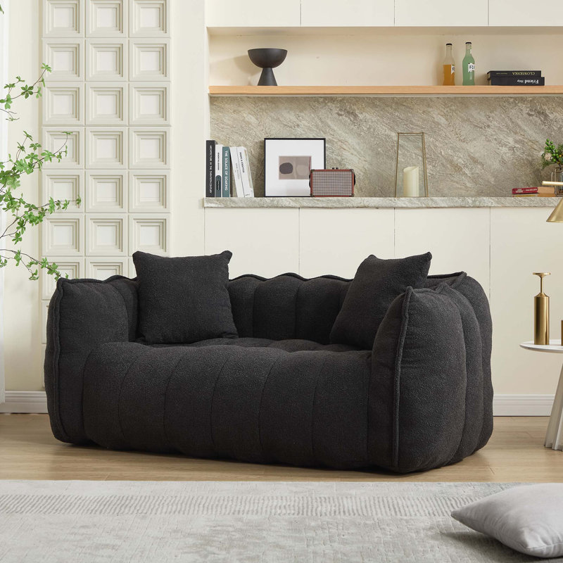  Causeuse capitonnée Bean Bag, Chenille noir