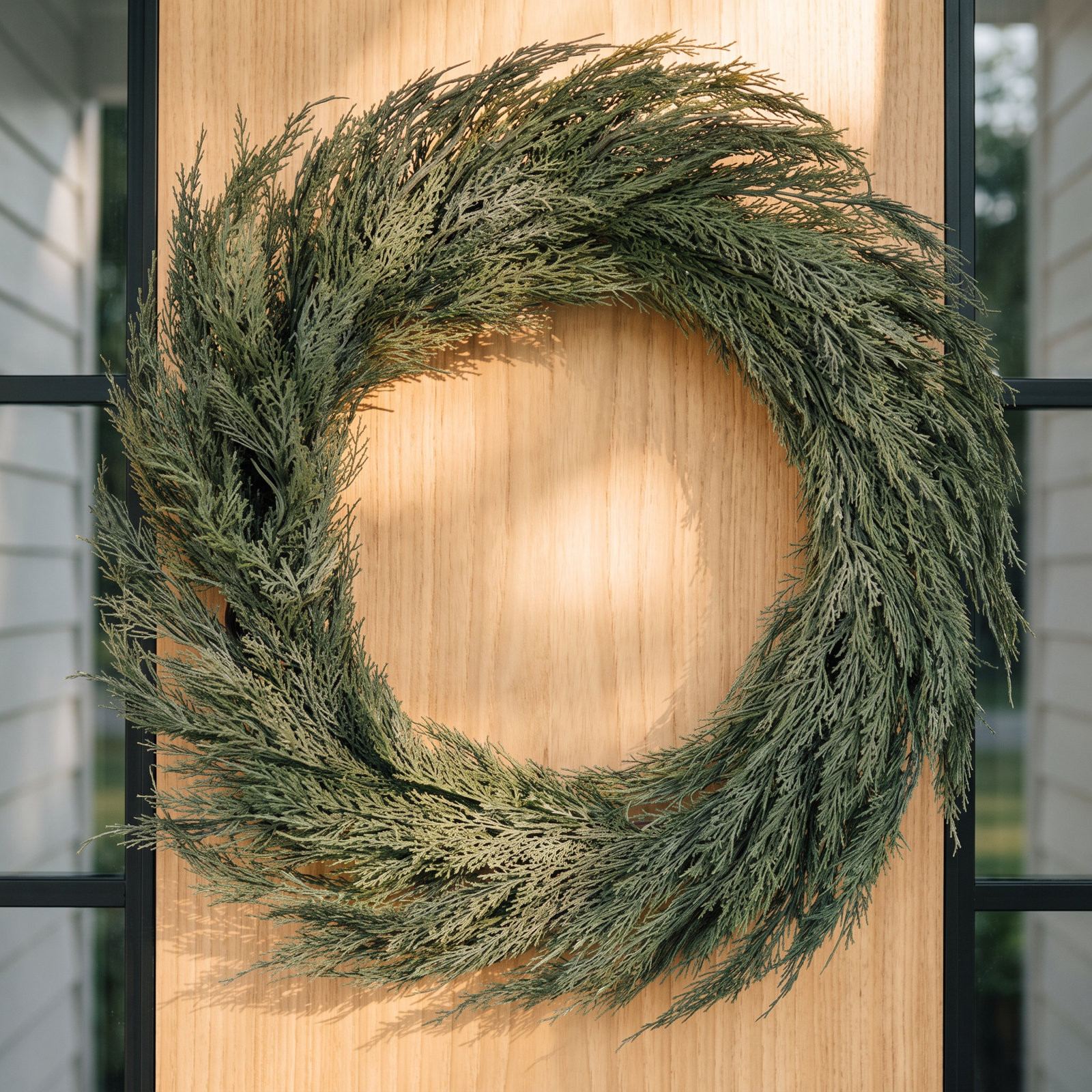 26'' Faux Cedar Plastic Wreath
