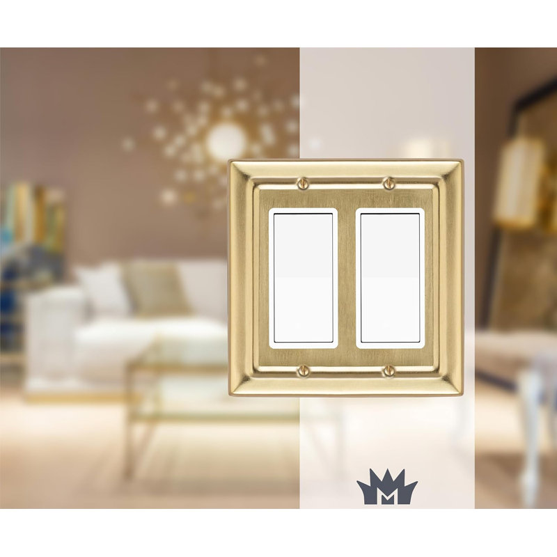 Architectural 2-Gang Rocker Standard Wall Plate, Gold
