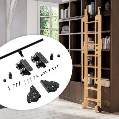 Lavaca 4FT Rolling Library Ladder Hardware Kit