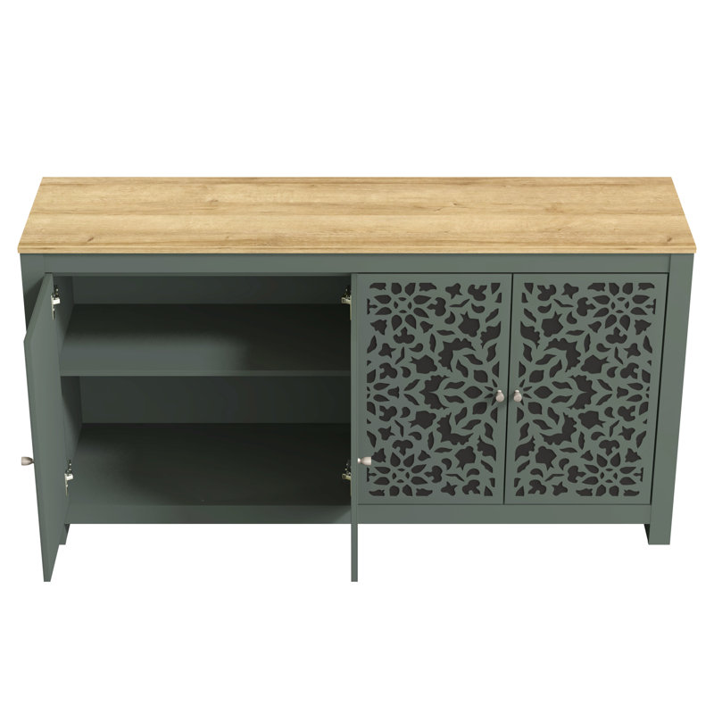 Buffet de 58,4 po Annslee, Beige / brun / vert