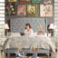 Tête de lit tapissier à oreilles en lin avec garniture cloutée double et capitonnage pour chambre à coucher-1523671745-1523671757