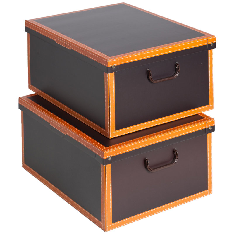 Boîte de rangement: 2 pièces - Cuir