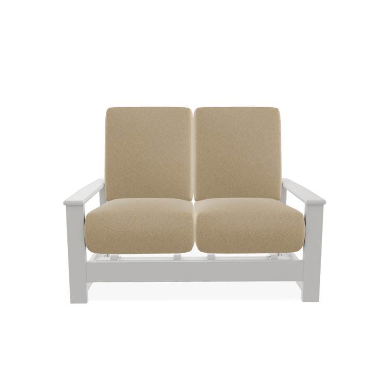 Leeward 56.5'' Wide Loveseat with Cushions, Alley Crimson, Snow