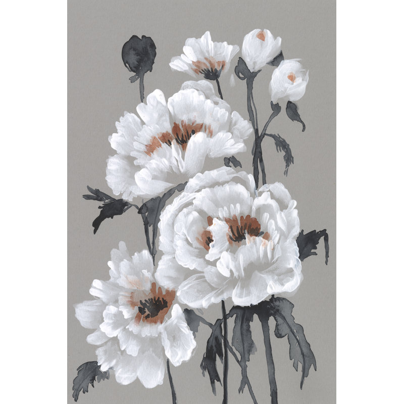 Peony Profusion II by Jennifer Goldberger - Painting on Canvas, 30cm H x 20cm W, Wrapped Canvas