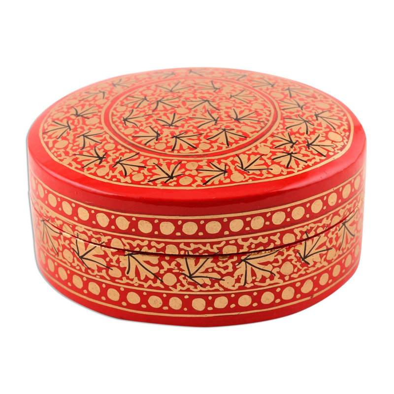 Boîte décorative vermillon Kashmir