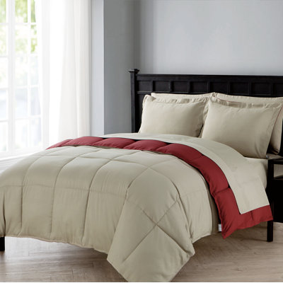 Ensemble d'édredon réversible moderne et contemporain en duvet 6 pièces Lincoln