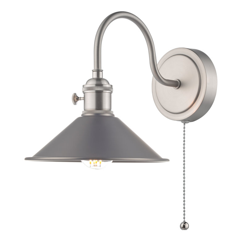 Wall Light, Antique Chrome, Grey