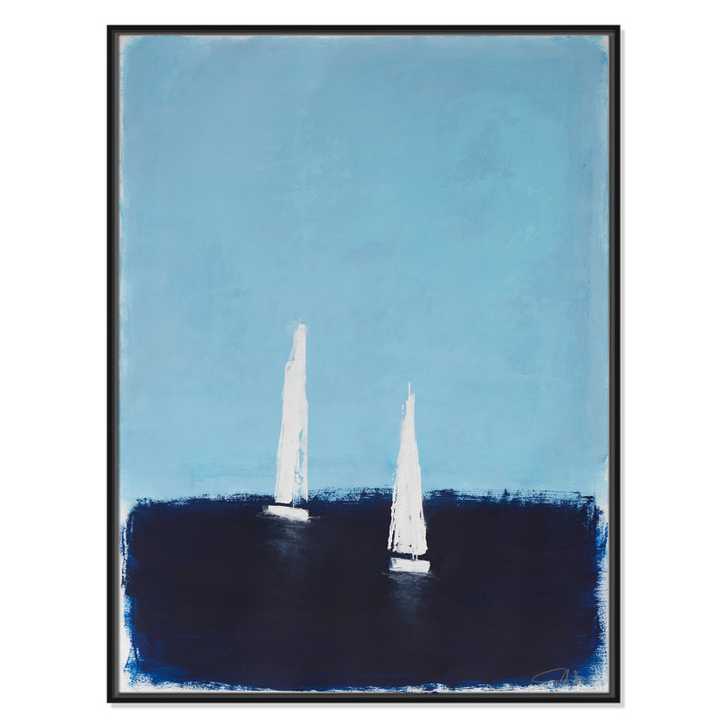 «Morning Sails II» par , Framed Canvas, 31.5'' W x 41.5'' H, Cadre flottant noir