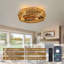 Ventilateurs de plafond en cage de 19 po avec lumières et télécommande, ventilateur de plafond encastré avec lumière Boho, ventilateur de plafond réversible sans lame à 6 vitesses avec 4 ampoules pour le salon.