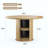 Round Dining Table For 4 People, Small Wood Kitchen Table With Sturdy Metal Base, Modern Round Dinner Table For Dining Room, Easy Assembly-119603071