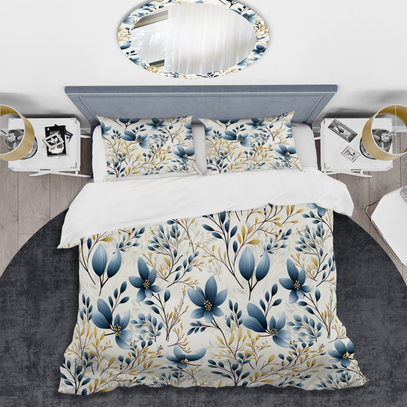 Ensemble de housse de couette Coastal Foliage II, Housse de couette simple + 1 taie décorative stan