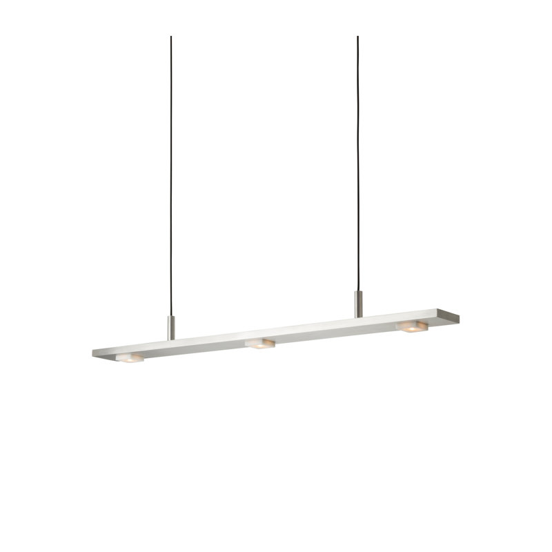 Luminaire suspendu linéaire Brevis à DEL, 28 po, Aluminium brossé, 3 500 K (froid)