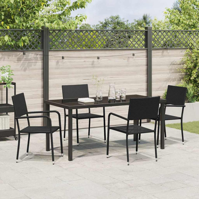 Patio Dining Set Table,, 5, 73 cm H x 160 cm W x 80 cm D, 4