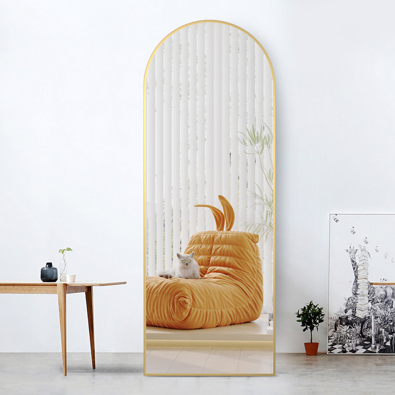 Carlyann Aluminium Framed Freestanding Full Length Mirror, Gold, 163 cm H × 62 cm W