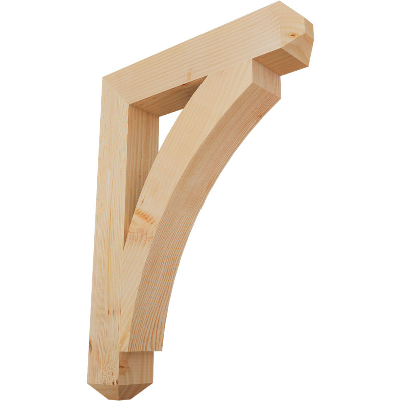 3 1/2"W x 22"D x 30"H Thorton Craftsman Smooth Bracket, Douglas Fir, Douglas Fir (Smooth), 30" H x 4" W x 22" D