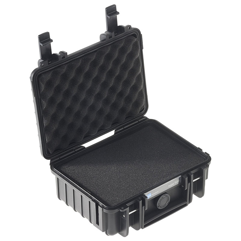 Black Polypropylene Waterproof Hard Case with Foam Padding