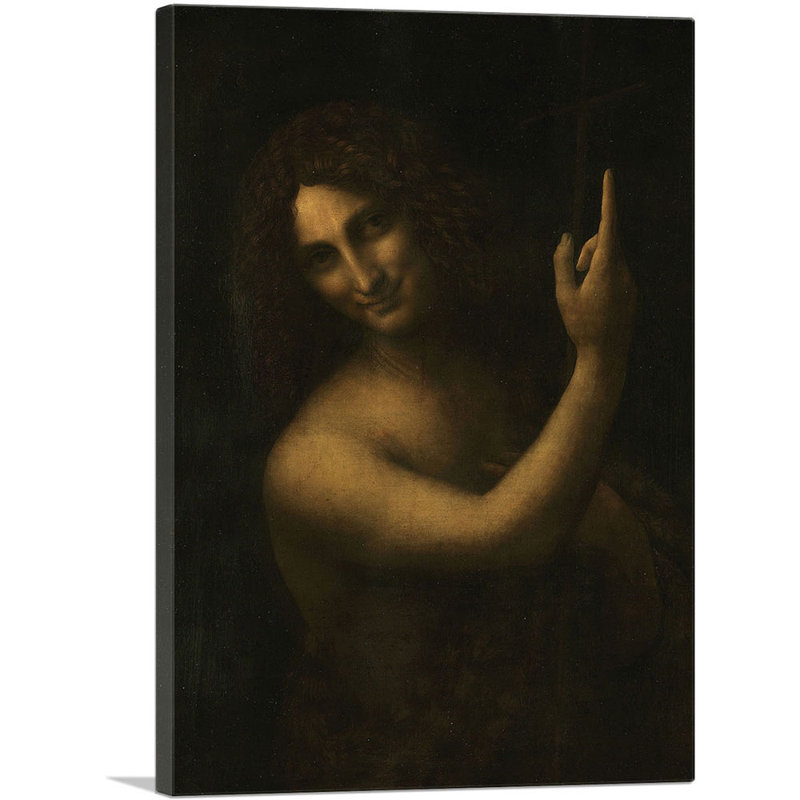 " St. John The Baptist 1516 " by Leonardo Da Vinci Painting Print, 26" H x 18" W x 0.75" D