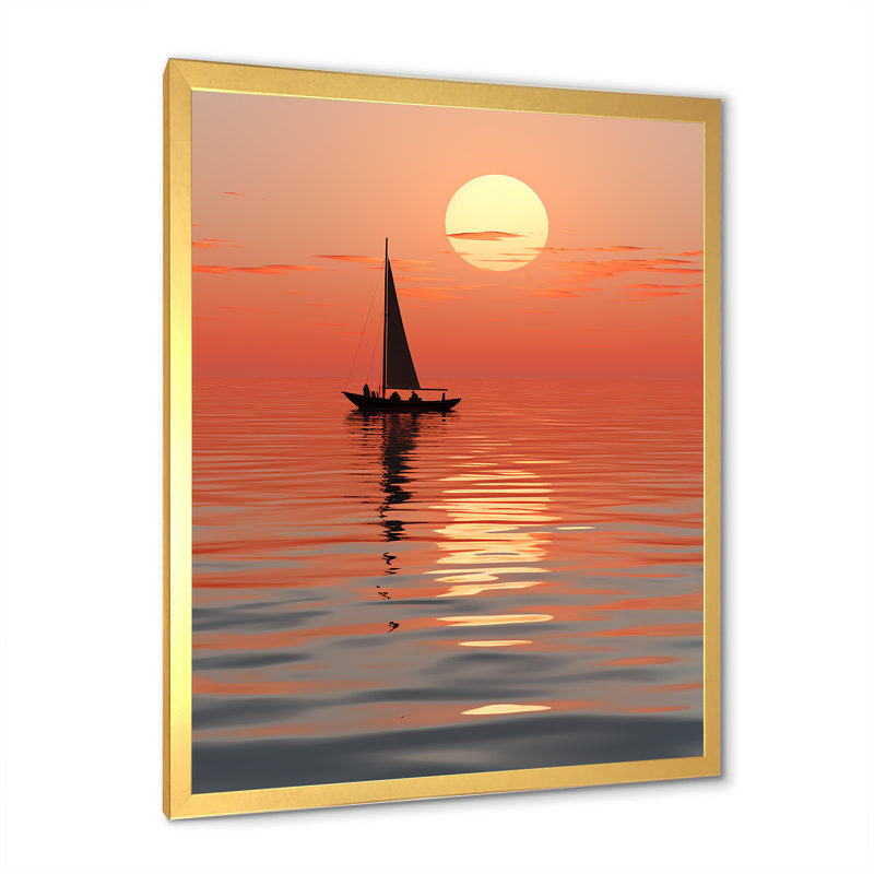 Coastal Sunset Serenity sur impression sur toile, H 40 po x l 30 po x P 1,5 po, Encadrement doré
