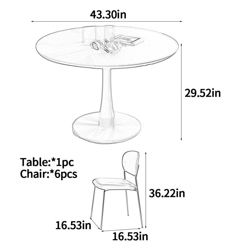 Medieval Style Dining Table, 29.52"H x 43.3"L x 43.3"W