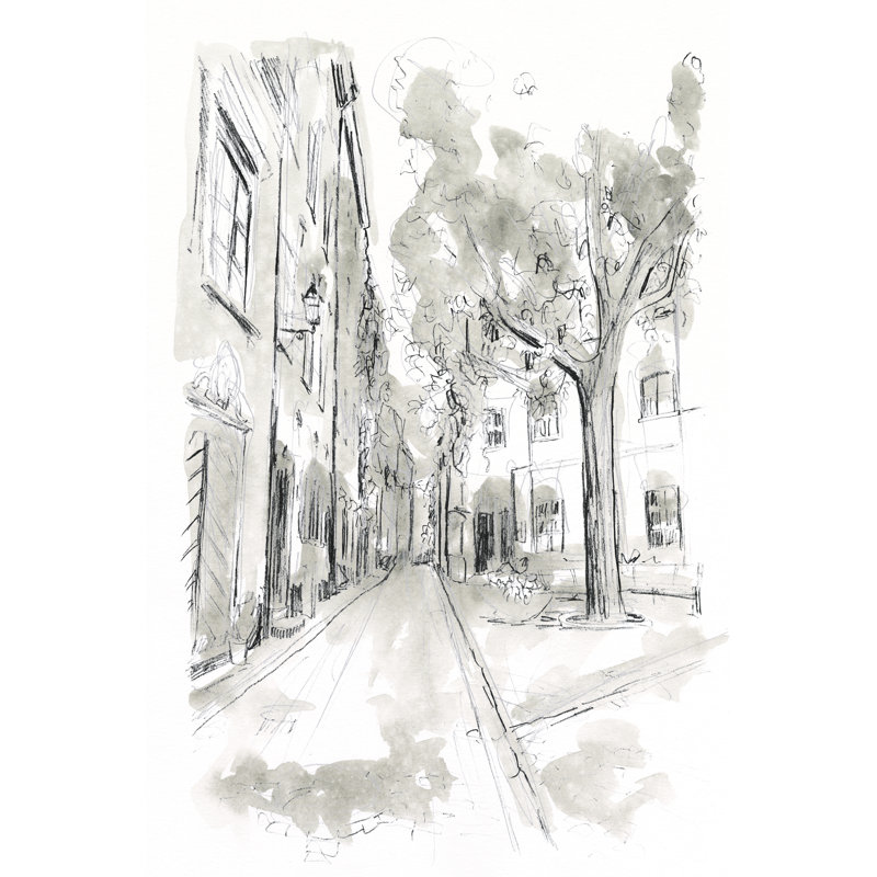 Croquis de la ville européenne II, H 30 po x l 20 po x P 1,25 po