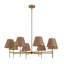 Lustre 8 lumières de style campagnard, luminaire suspendu bohème en rotin doré, plafonnier à hauteur réglable pour salle à manger-40711735-40711732